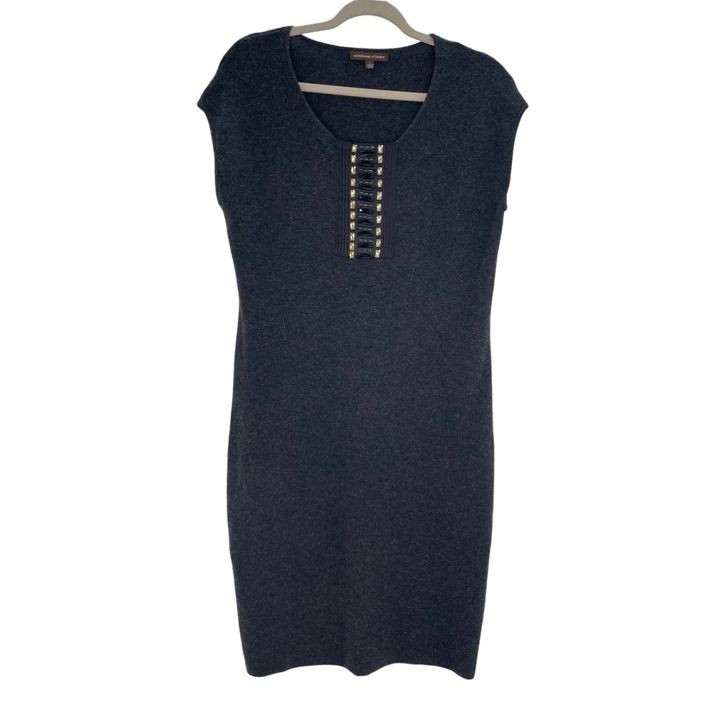Adrienne Vittadini Wool Blend Cap Sleeves Career Cocktail Sheath Dress Size L